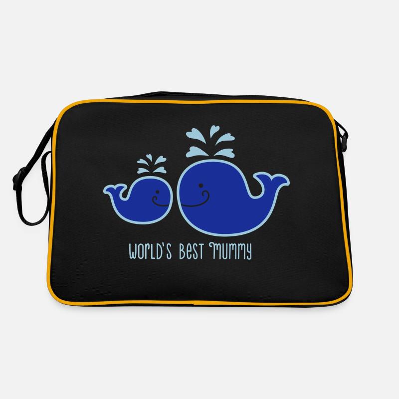 Wal - Mama - child - Fish - worlds best mummy - 2C Retro Bag
