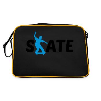 logo skate text skateboard stunt trick ride spas - Retro Bag - black/gold - Back