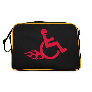 disability wheelchair fun handicap - Retro Bag - black/gold - Back