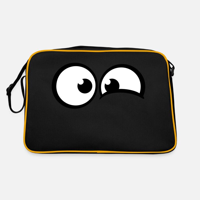 Ängstliche Comic Augen Retro Tasche