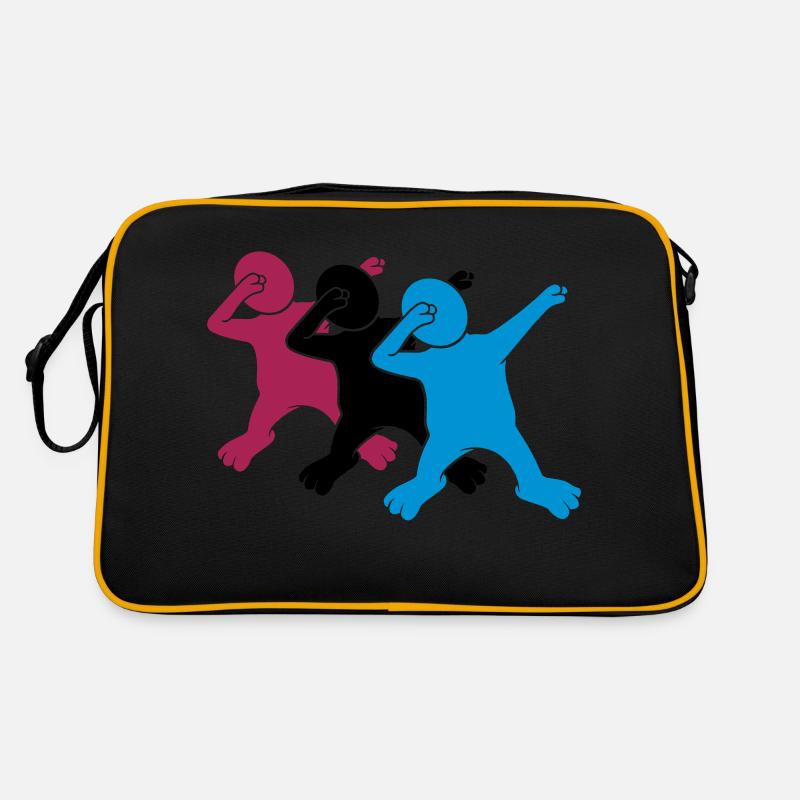 colorful dabbing silhouette dancing team crew 3 freun Retro Bag