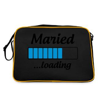 Maried ...loading - Wedding - Retro Tasche - Schwarz/Gold - Hinten