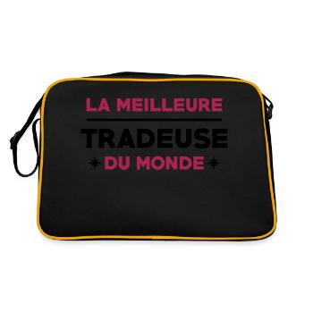 Trader / Tradeuse / Trading / Financier / Banque - Sac Retro - noir/or - Dos