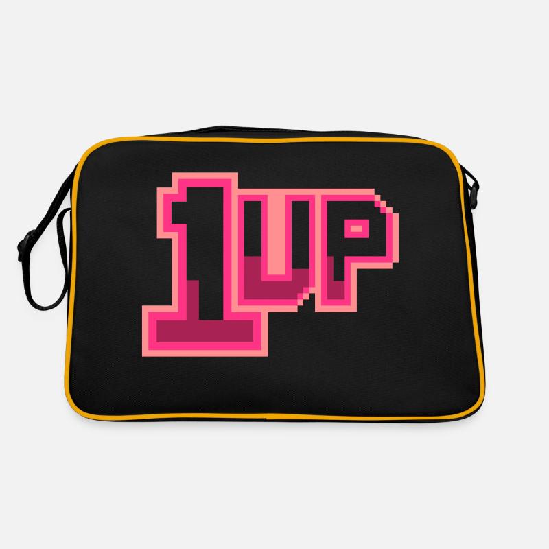 1 Up (lettrage de pixels) Sac Retro