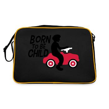 born to be child boy toy car kids fun - Retro Bag - black/gold - Back