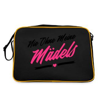 nie ohne meine mädels - Retro Tasche - Schwarz/Gold - Hinten