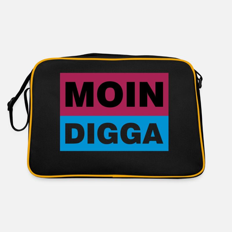 MOIN DIGGA - Retro Tasche - Schwarz/Gold