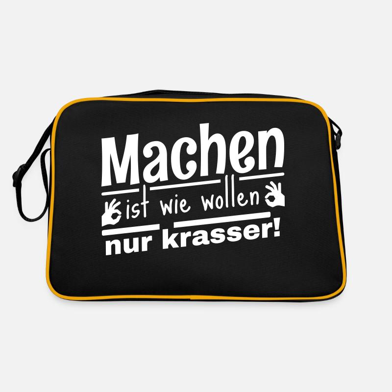 Machen ist wie wollen, nur krasser! Cooler Spruch Retro Tasche