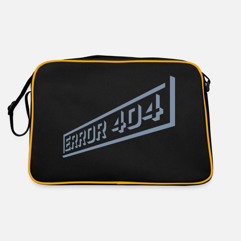 Erreur réseau perdue 404 - Sac Retro - noir/or