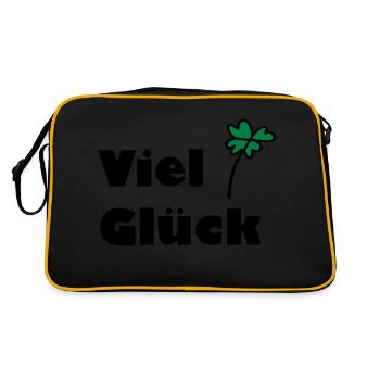 Viel Glück - Retro Tasche - Schwarz/Gold - Hinten