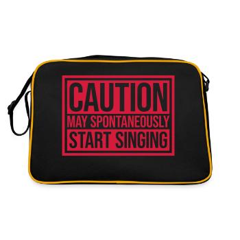 may spontaneously start singing - Retro Tasche - Schwarz/Gold - Hinten