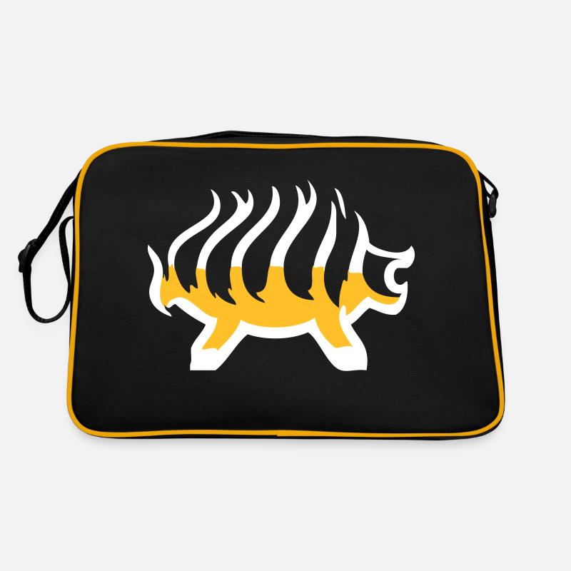 Barbecuing is awesome! Pork on the grill! - Retro Bag - black/gold