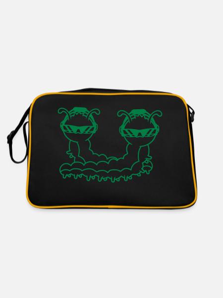 2 DJ Caterpillars Crew Party Music Two Friends Team - Retro Bag - black/gold - Back