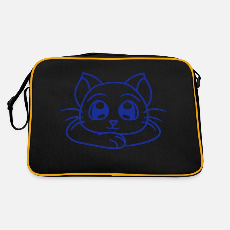 Süße Katze Guckt Glücklich Lächelndes Kätzchen Fun Retro Tasche