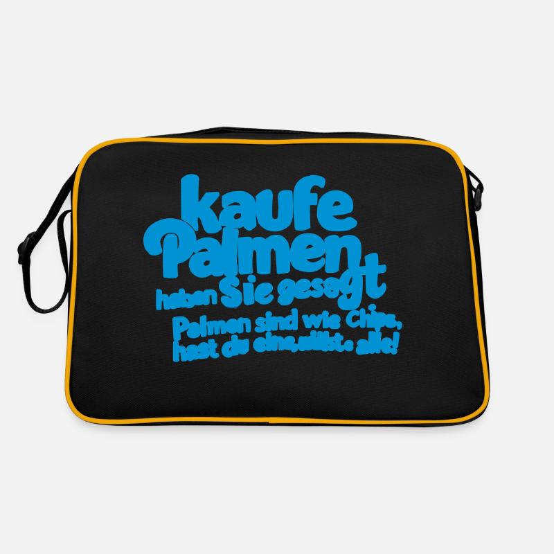 Palmen sind wie Chips, hast du eine, willste alle Retro Tasche
