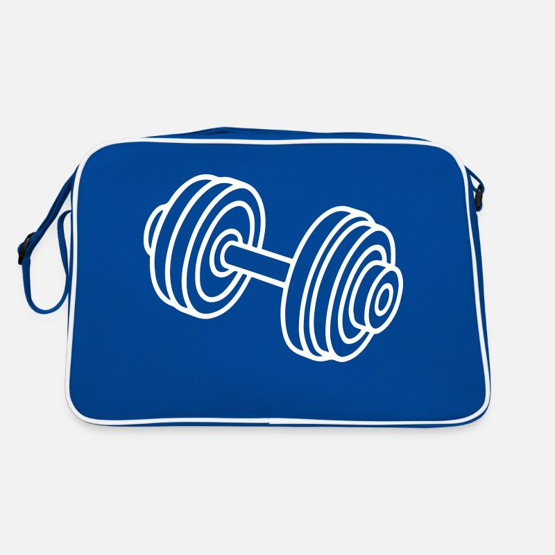 Hantel Gewichte Symbol Retro Tasche