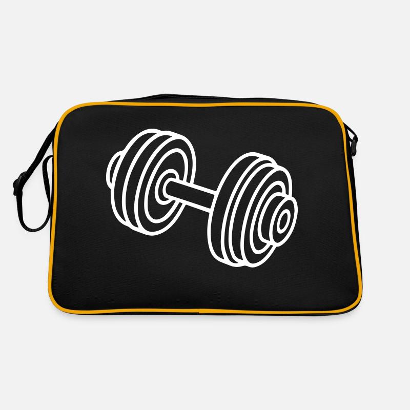 Hantel Gewichte Symbol Retro Tasche