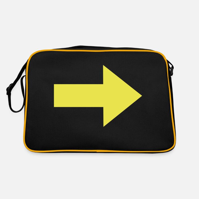 Gelber Pfeil - Retro Tasche - Schwarz/Gold