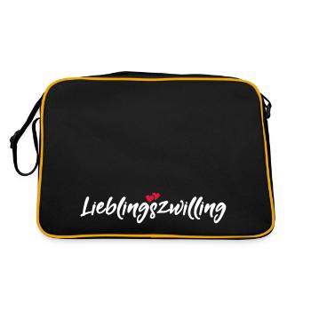 Meilleur cadeau de dictons jumeaux préféré - Sac Retro - noir/or - Dos