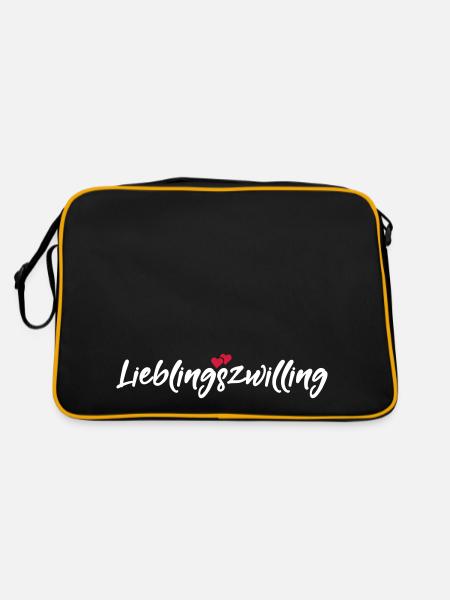 Favorite twin best twin sayings gift - Retro Bag - black/gold - Back