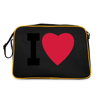 ich liebe ich liebe ich liebe - Retro Tasche - Schwarz/Gold - Hinten