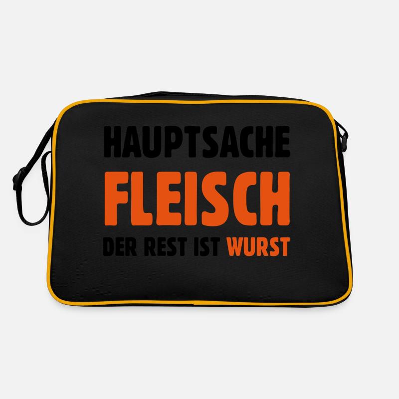 Hauptsache Fleisch Retro Tasche