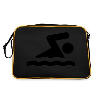 Schwimmer - Retro Tasche - Schwarz/Gold - Hinten
