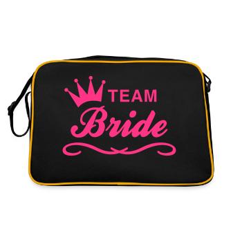 Team Bride - Retro Tasche - Schwarz/Gold - Hinten