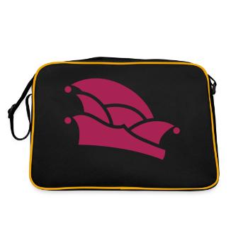 Narrenkappe - Retro Tasche - Schwarz/Gold - Hinten