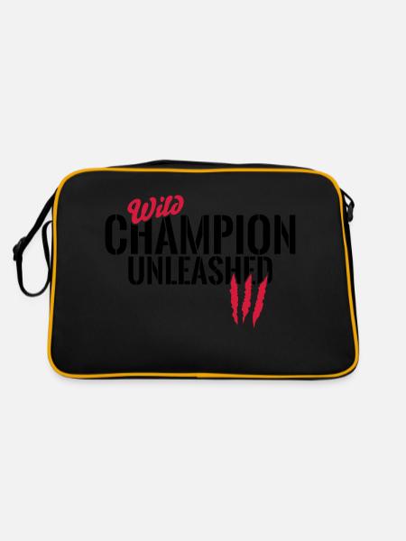 Wilder Champion entfesselt - Retro Tasche - Schwarz/Gold - Hinten