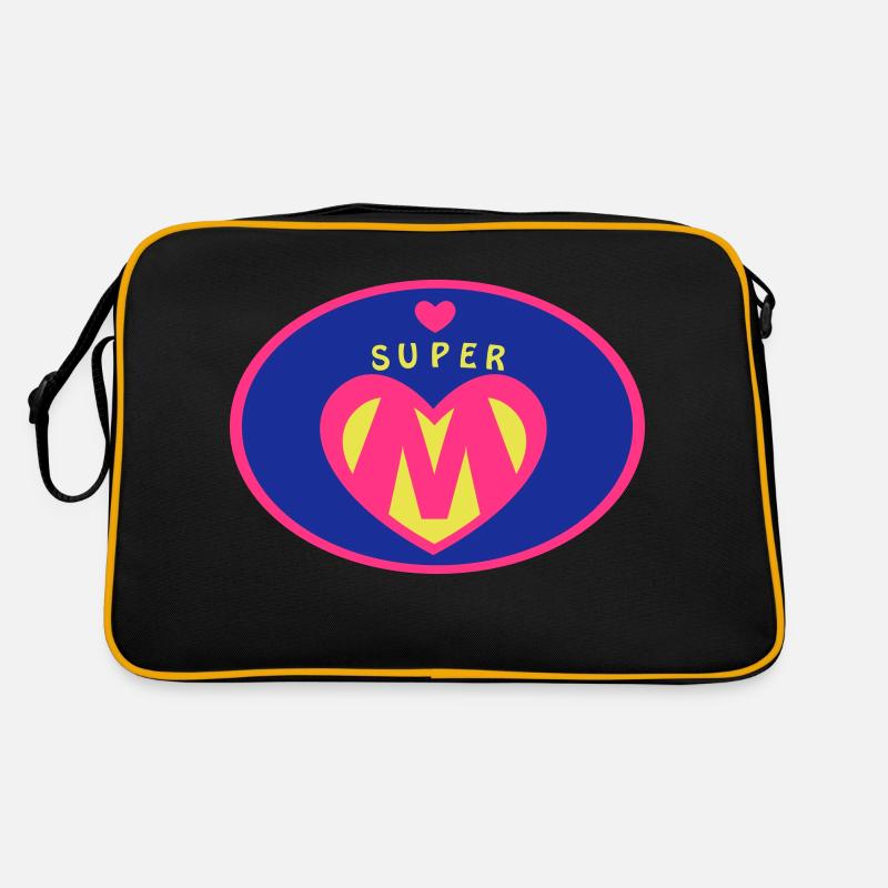 Super Mama Geschenk - Retro Tasche - Schwarz/Gold