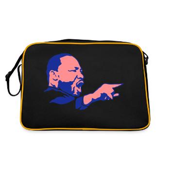 martin luther king visage leader politiq - Sac Retro - noir/or - Dos