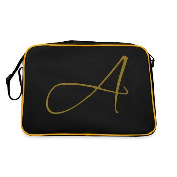Letter A - Retro Tasche - Schwarz/Gold - Hinten