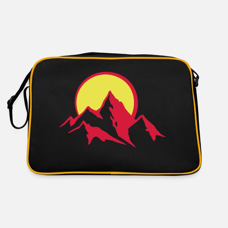 bergpanorama_4_2c - Retro Tasche - Schwarz/Gold