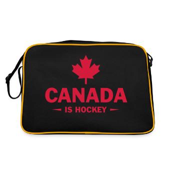 CANADA EISHOCKEY MIT AHORNBLATT - Retro Tasche - Schwarz/Gold - Hinten
