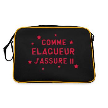 Elagueur / Elaguer / Arbre / Bois / Bucheron - Sac Retro - noir/or - Dos