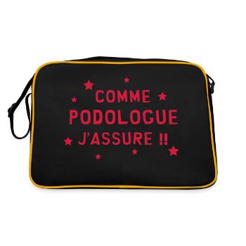 Podologue / Pédicure / Pied / Podologie / Médical - Sac Retro - noir/or - Dos