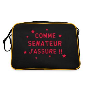 Sénateur / Sénat / Parlement / Politique Sénatrice - Sac Retro - noir/or - Dos
