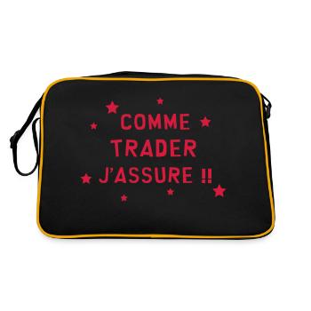 Trader / Tradeuse / Trading / Financier / Banque - Sac Retro - noir/or - Dos