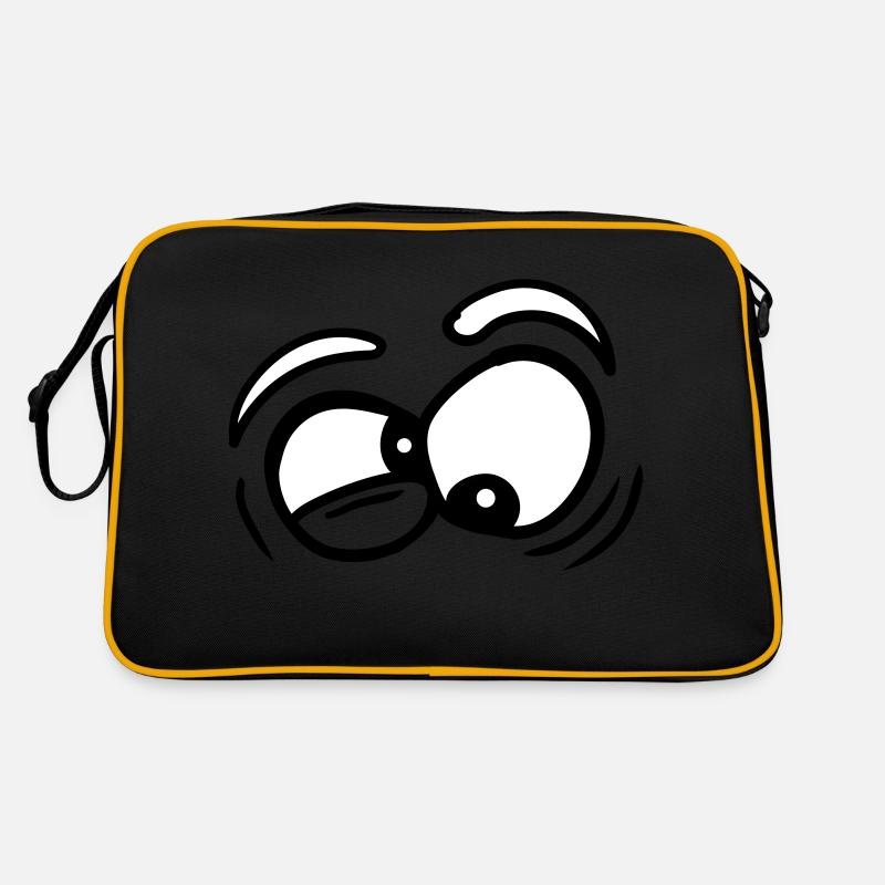 Eyes squint laugh grimace crazy crazy face comic c Retro Bag