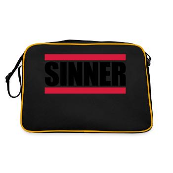 Sinner Text Logo - Retro Bag - black/gold - Back
