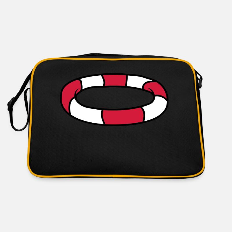 Rettungsring Logo Design Retro Tasche