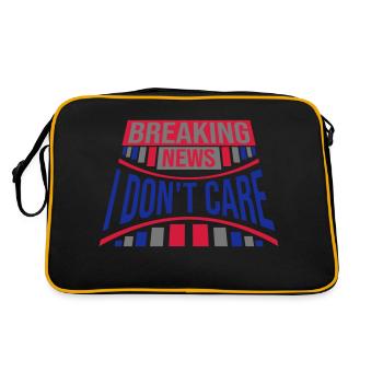 Breaking news don't care - Retro Tasche - Schwarz/Gold - Hinten