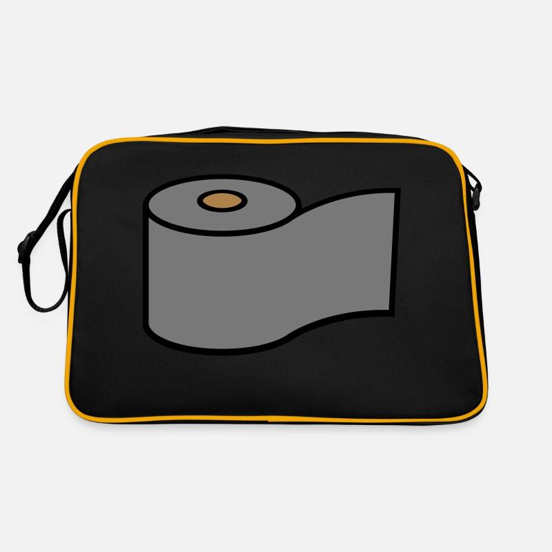 Toilet Paper Roll Logo Design Retro Bag
