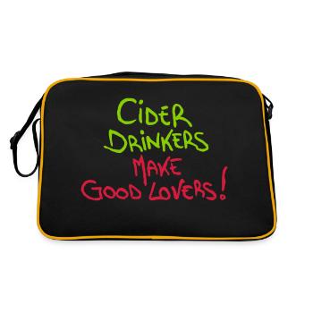 Cider Drinkers make good Lovers Apfelwein Cidre - Retro Tasche - Schwarz/Gold - Hinten