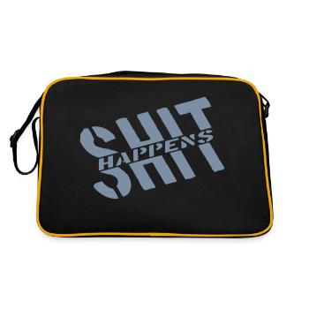 Motto Shit happens joke - Retro Bag - black/gold - Back