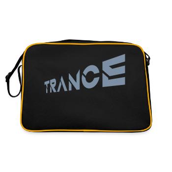 Techno Trance Schriftzug Musik - Retro Tasche - Schwarz/Gold - Hinten