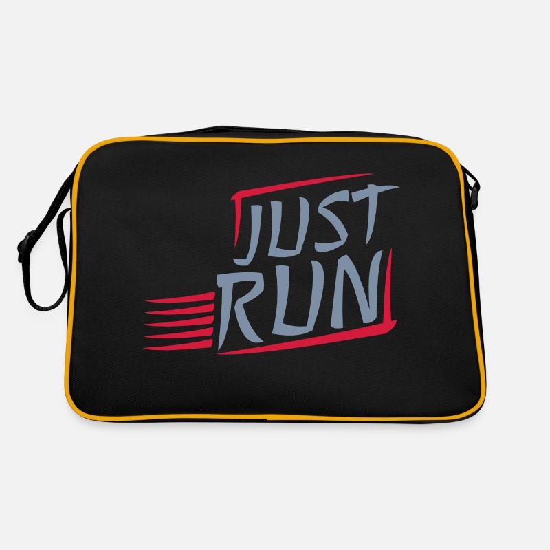 Logo Just Run Design Retro Tasche
