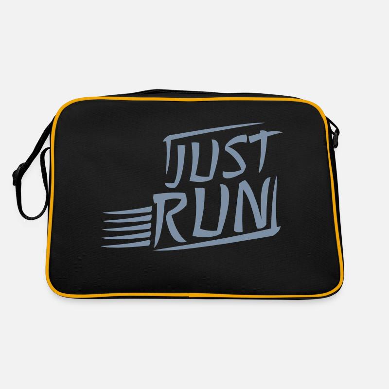 Motto Just Run Design Retro Tasche