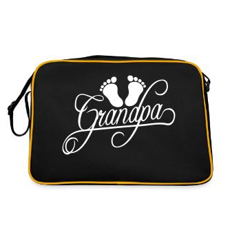 Empreinte de pied Bébé Grand-père Première fois Grand-père Grand-père - Sac Retro - noir/or - Dos
